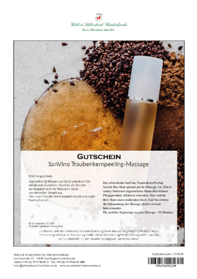 SanVino Traubenkernpeeling-Massage